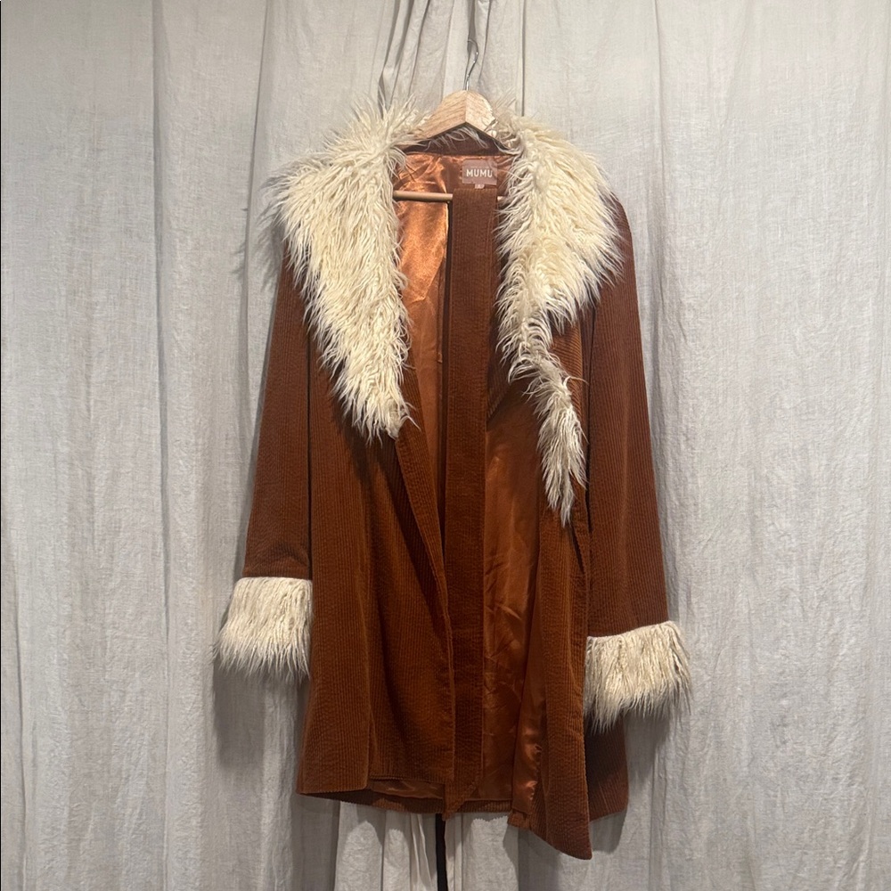 Show Me Your MuMu Rust Coat with Faux Fur | Penny Lane